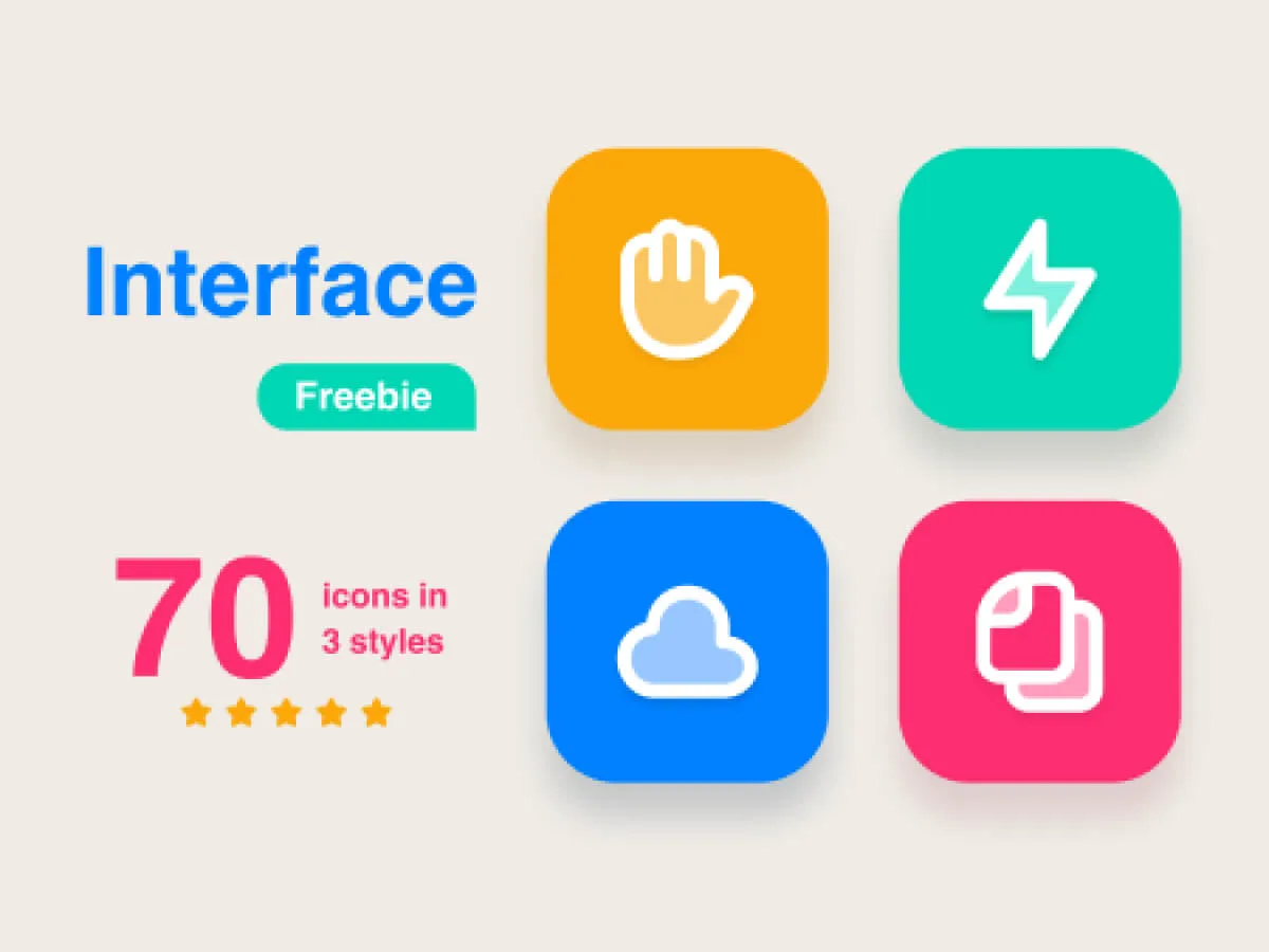Multiplatform Interface Icon Set  - Free Figma Template