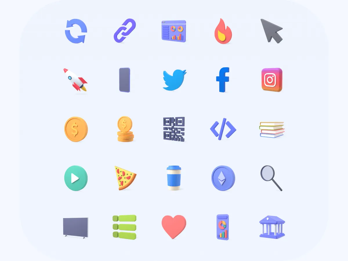 Multipurpose 3D Icons Pack  - Free Figma Template