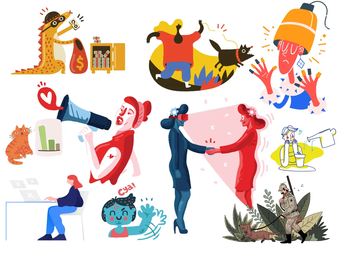 Multipurpose Illustrations (+1100)  - Free Figma Template