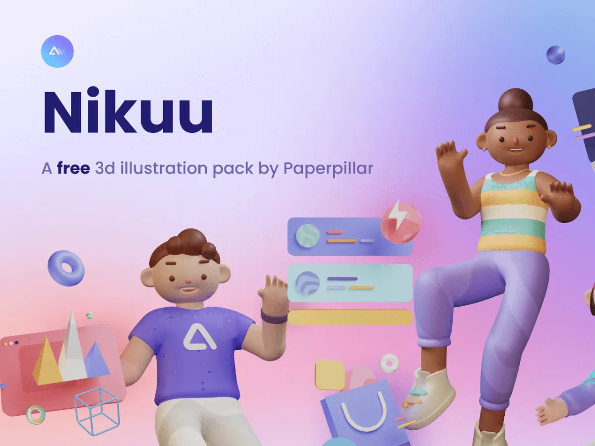 Nikuu 3D Illustration Pack  - Free Figma Template