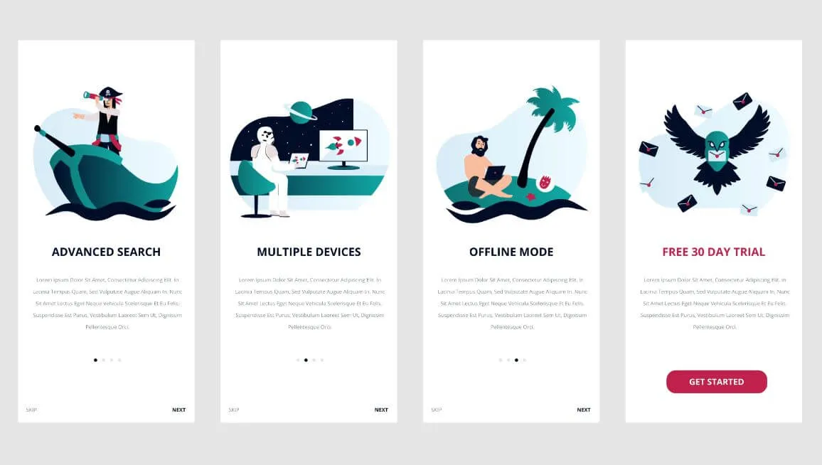 Onboarding Movie Illustrations  - Free Figma Template