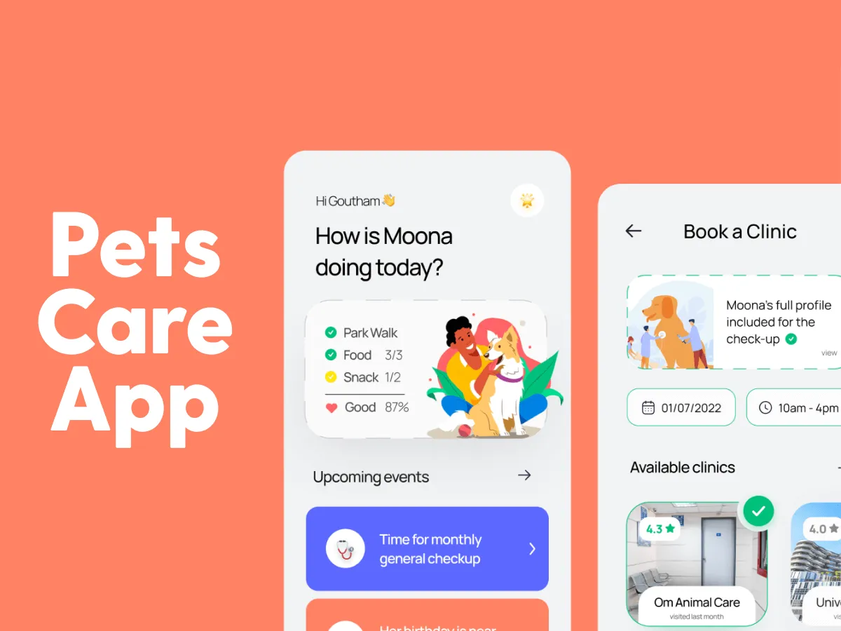 Pets Care App  - Free Figma Template