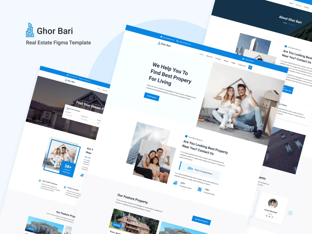 Real Estate Template  - Free Figma Template