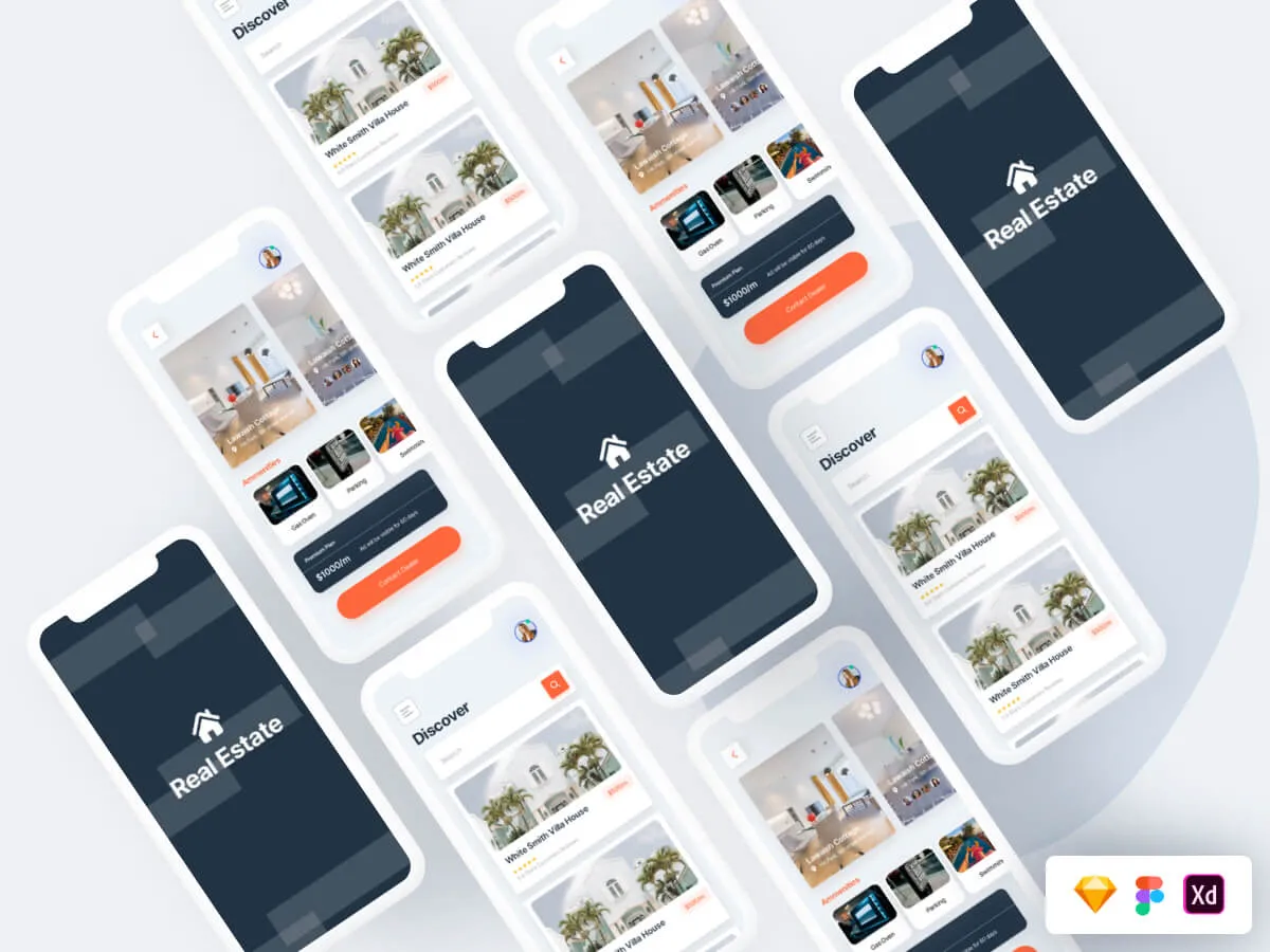 Real Estate UI Screens  - Free Figma Template