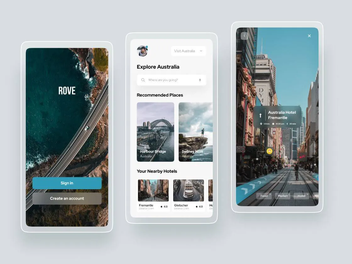 Rove Travel App  - Free Figma Template