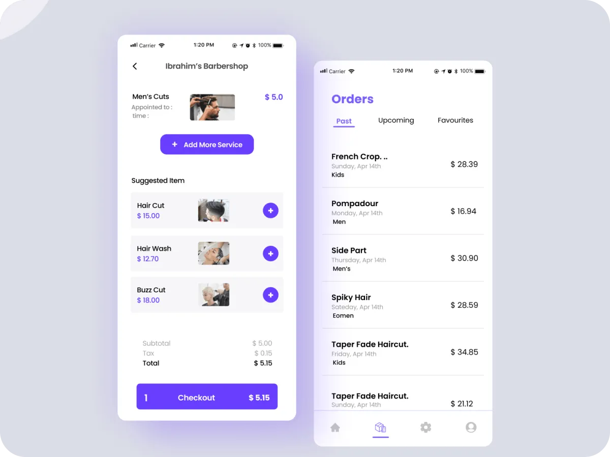 Salon App Orders  - Free Figma Template