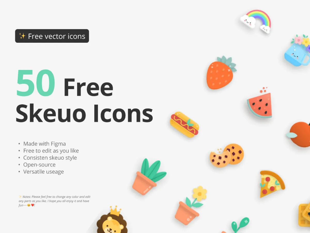 Skeuo Illustrated Icons  - Free Figma Template