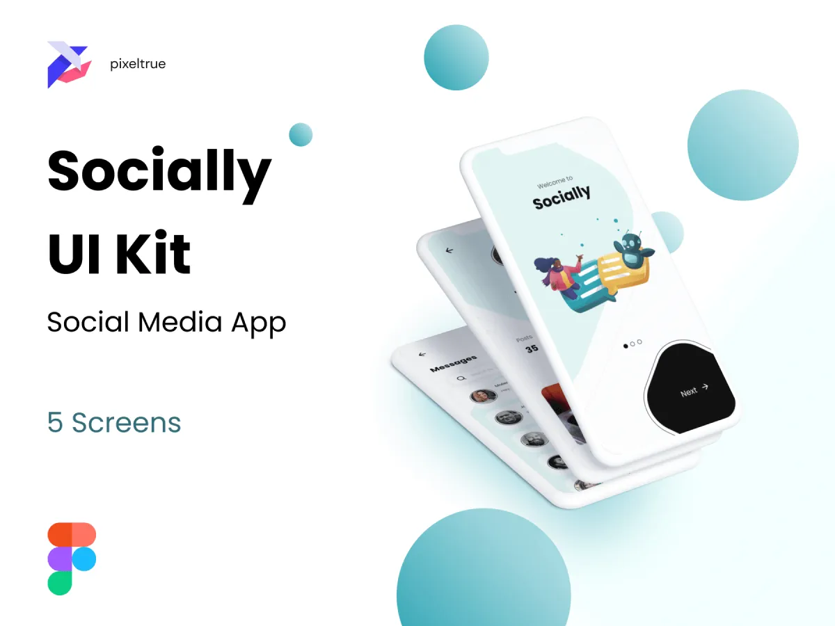 Social Media App UI Kit  - Free Figma Template