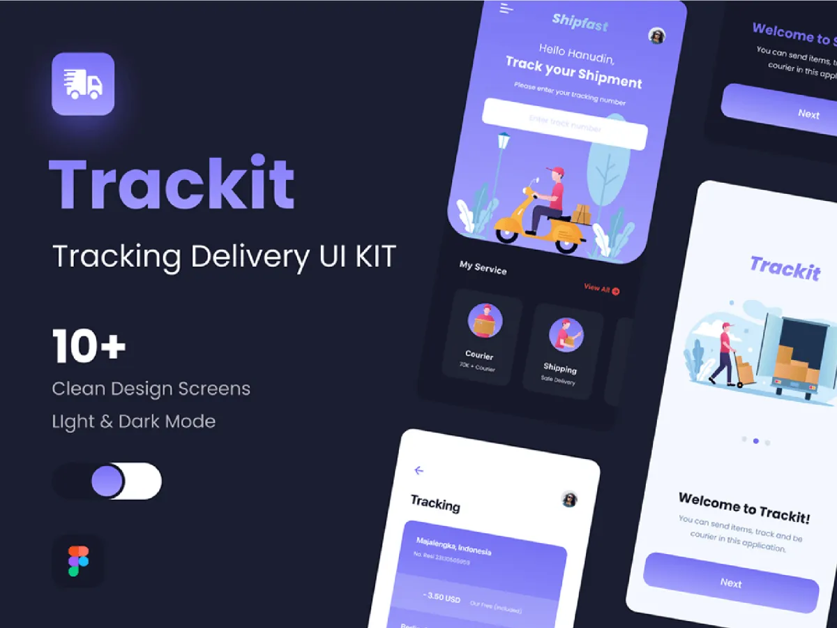 Tracking Delivery UI Kit  - Free Figma Template