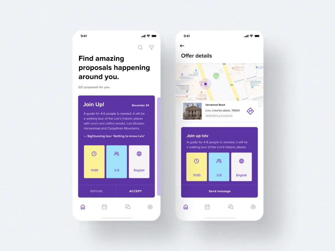 Travel Map App for Figma and Adobe XD
