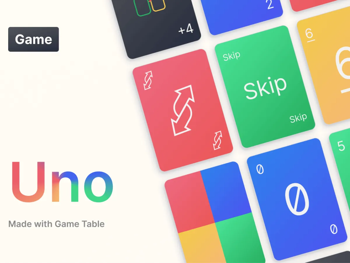 Uno Card Game  - Free Figma Template