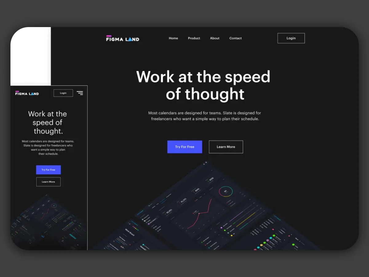 Web Agency Dark UI Kit  - Free Figma Template