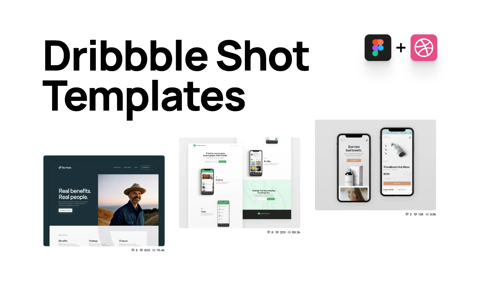 Free Dribbble Shot Templates for Figma and Adobe XD