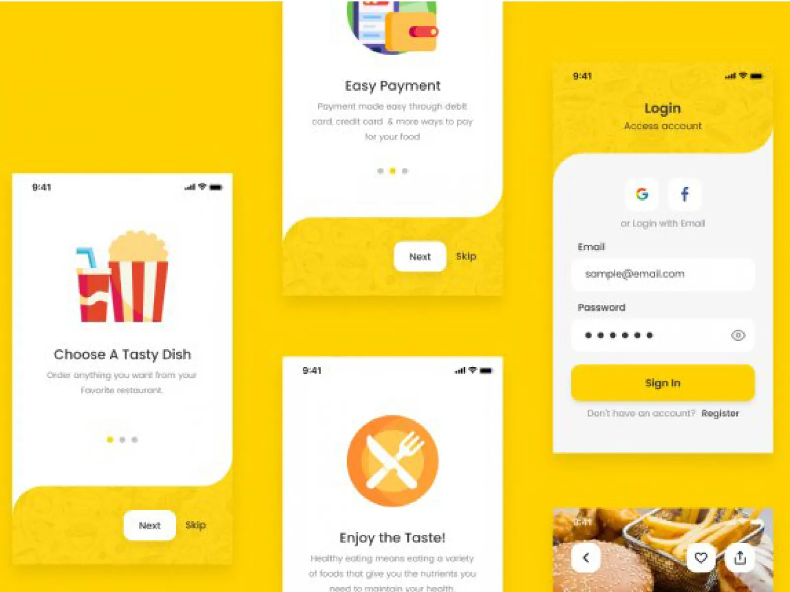 FREE Food Delivery UI Kit  - Free Figma Template