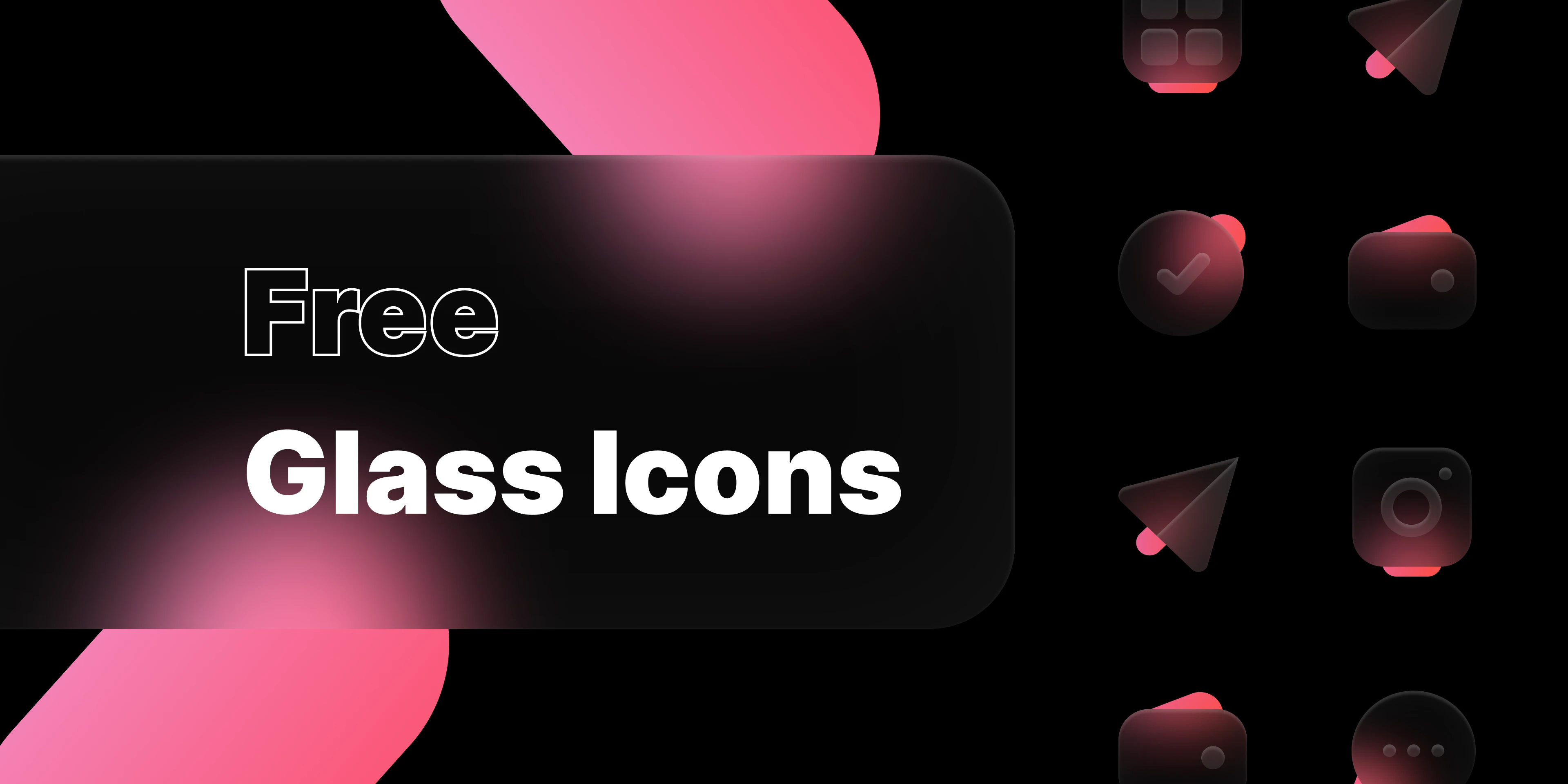 Free Glass Icons for Figma and Adobe XD