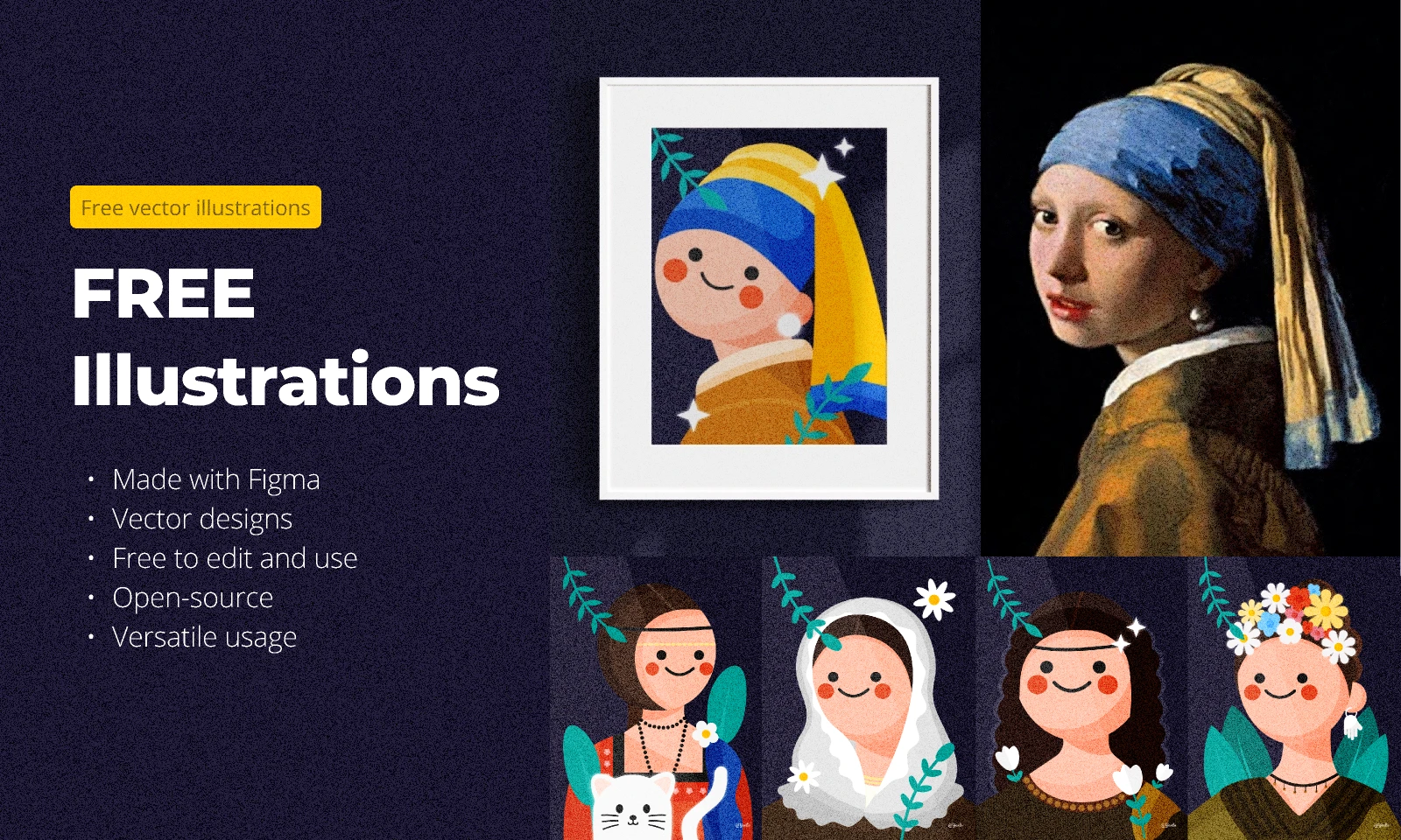 Free Illustration - recreating famous painting for Figma and Adobe XD