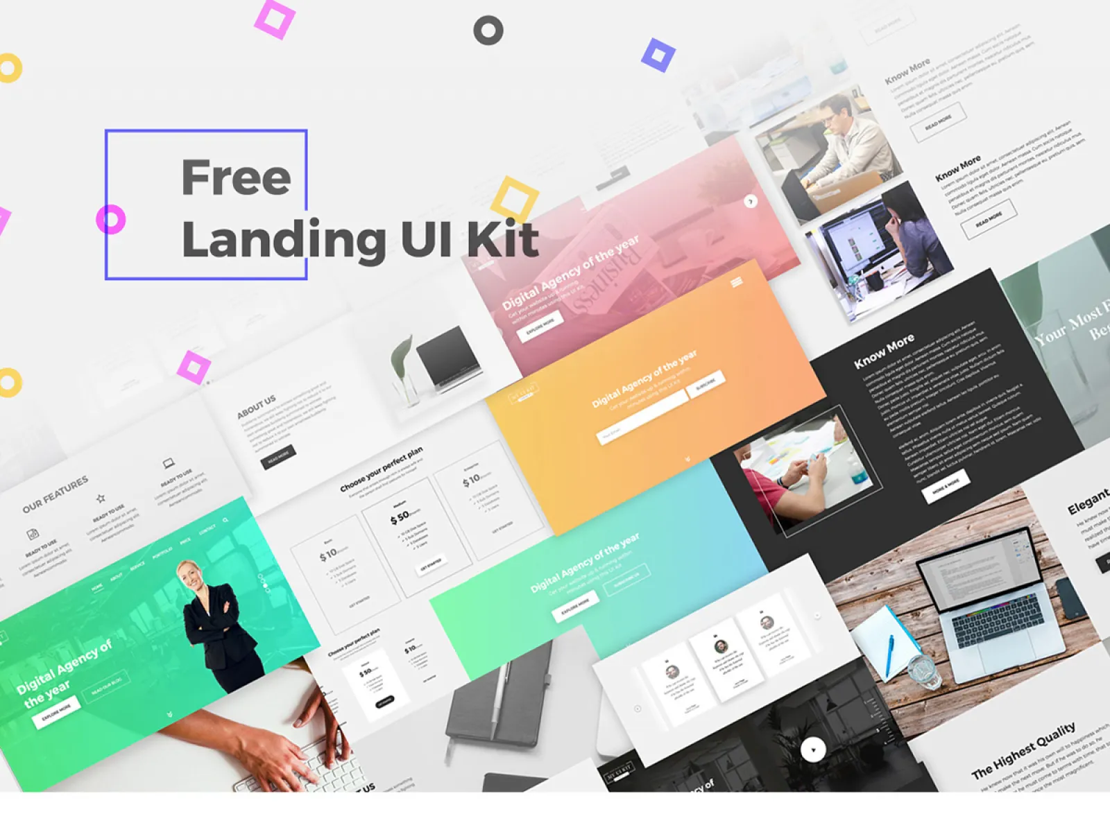 Free Landing Page UI Kit  - Free Figma Template