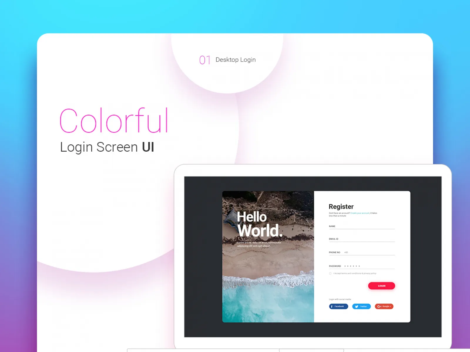 Free Login Screen UI Kit  - Free Figma Template