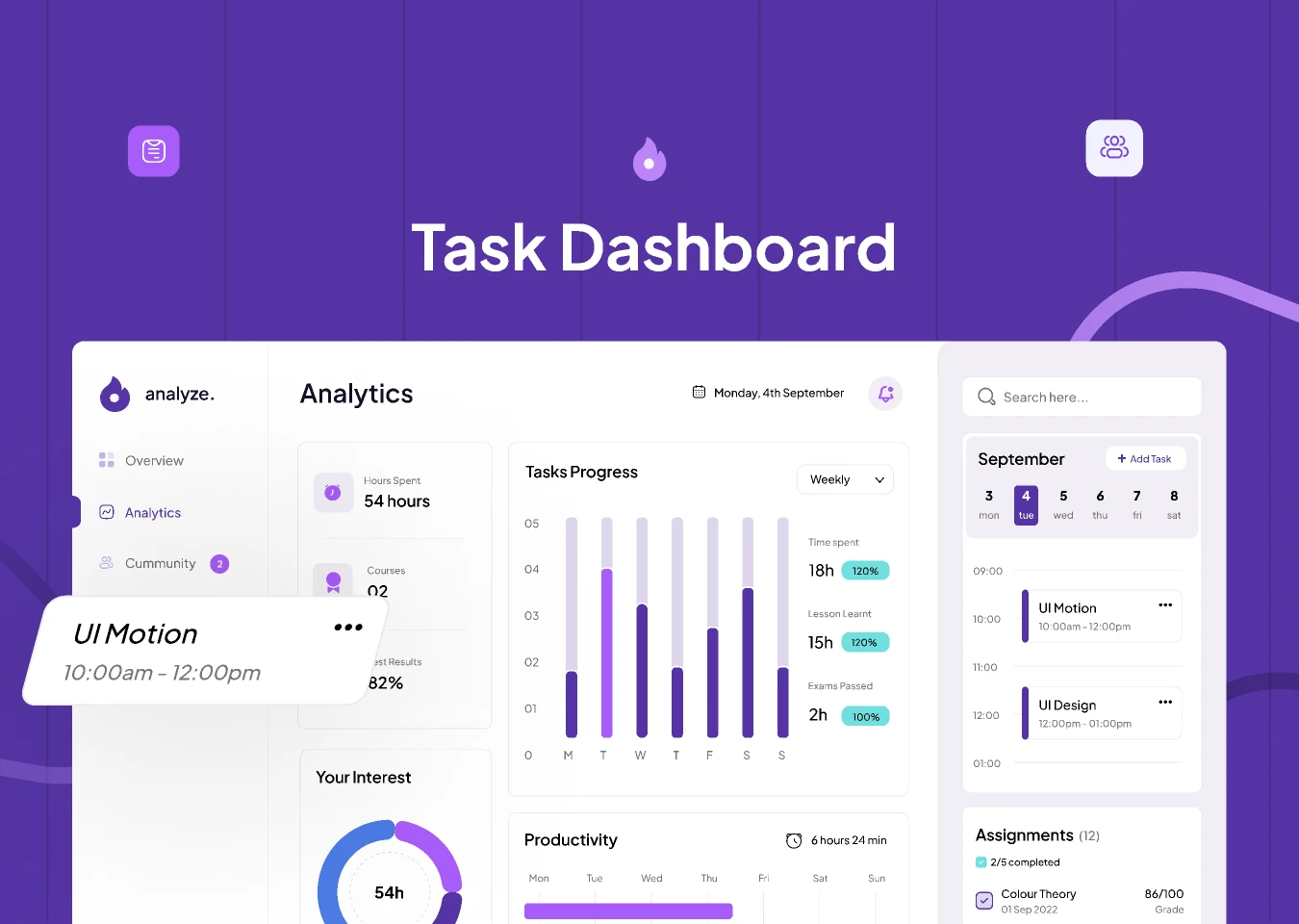 Free Task Management Dashboard for Figma and Adobe XD