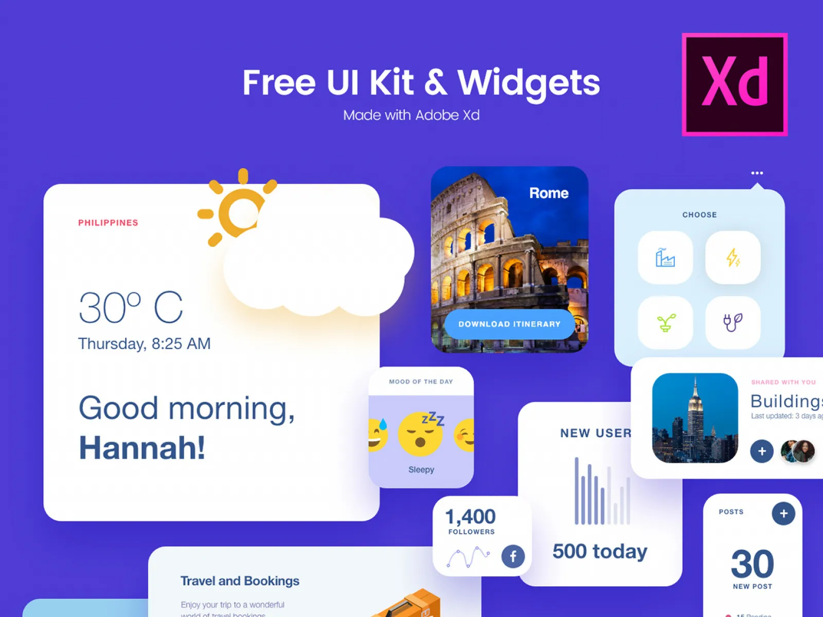 Free UI Kit & Widgets  - Free Figma Template