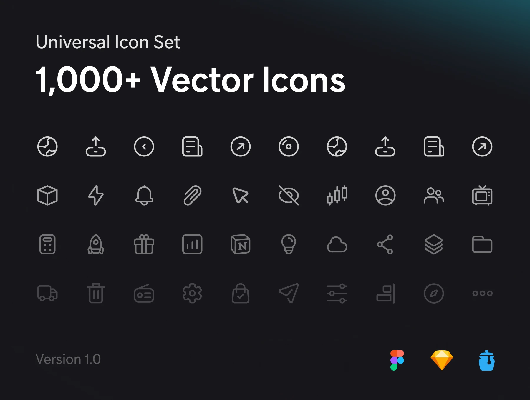 Free - Universal Icon Set  V1.1 (Community) for Figma and Adobe XD