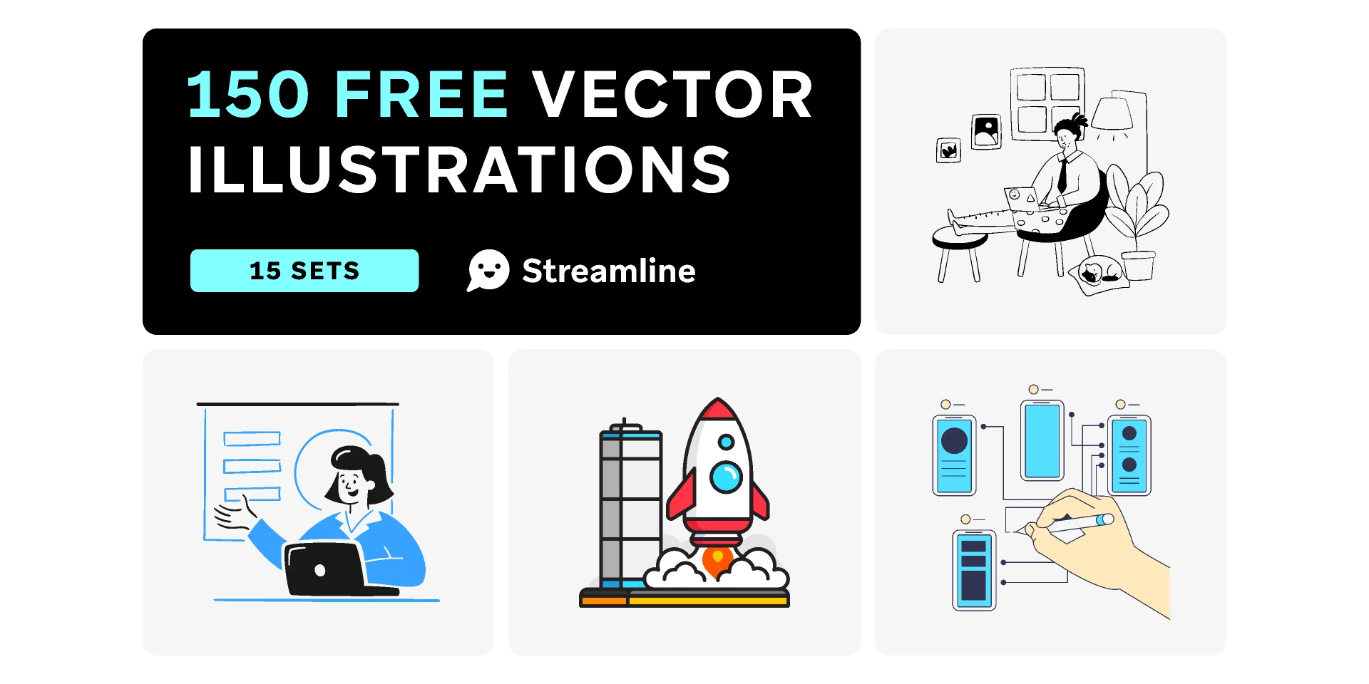 Free Vector Illustrations Bundle for Figma and Adobe XD