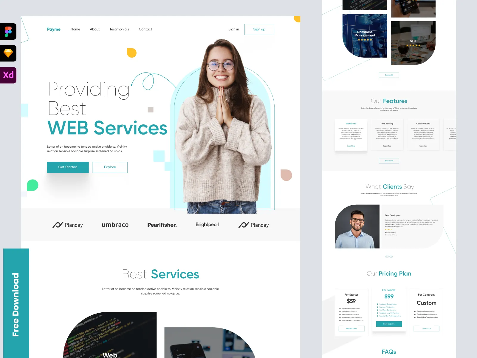 Freelancer Personal Landing Page  - Free Figma Template