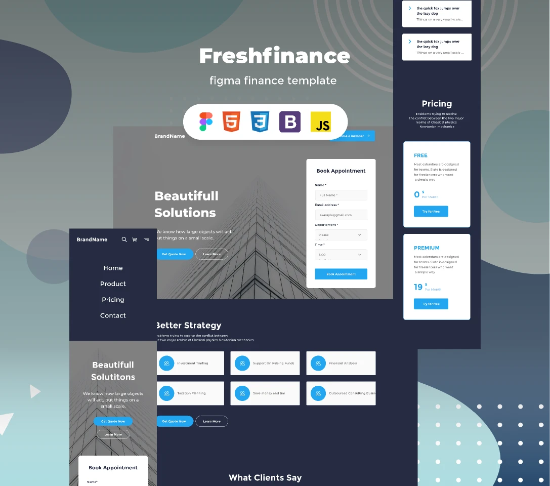 Freshfinance - Dark figma finance template for Figma and Adobe XD