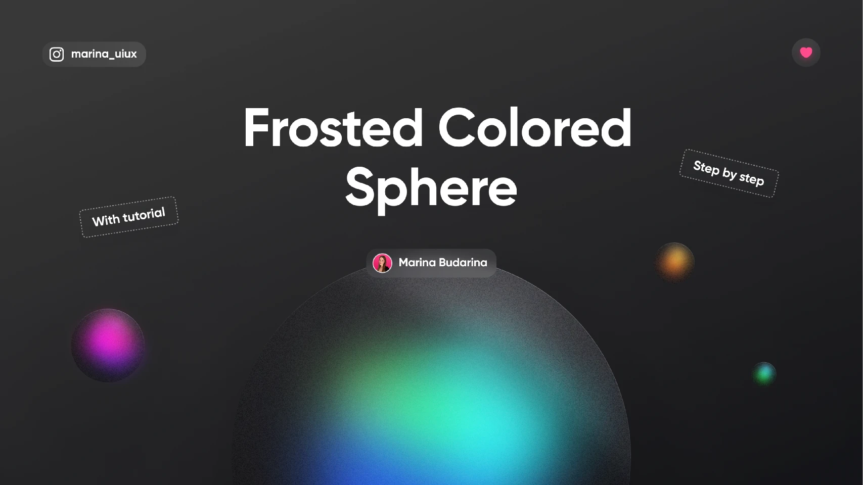 Frosted colored sphere with tutorial for Figma and Adobe XD