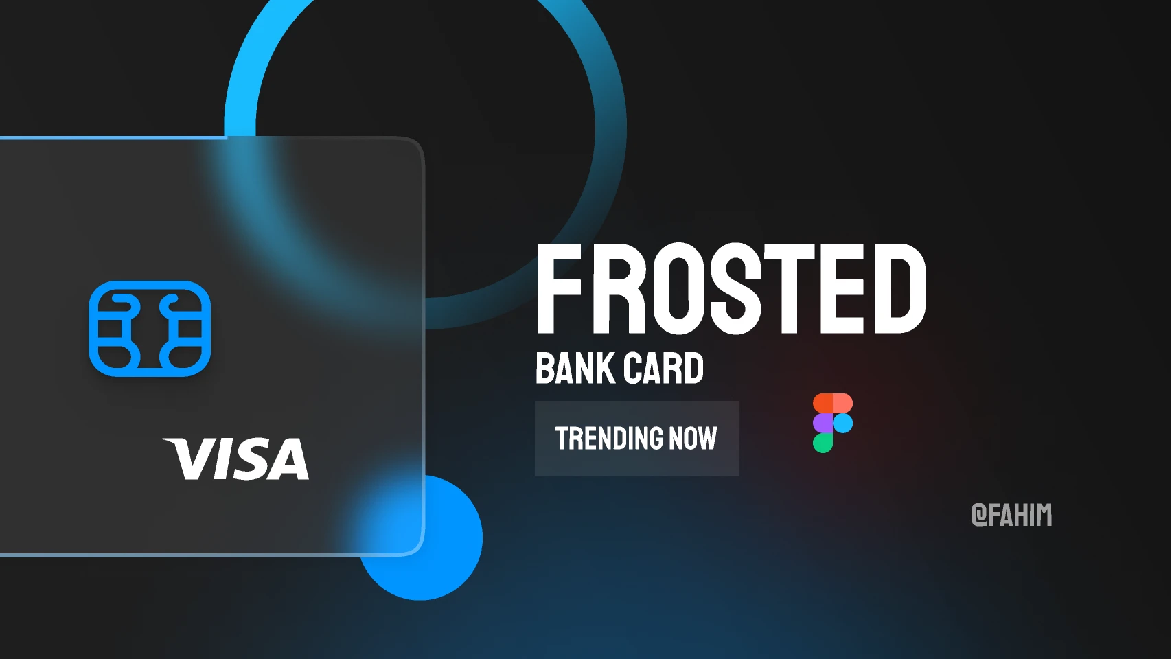 Frosted Glassmorphic Bank Card for Figma and Adobe XD
