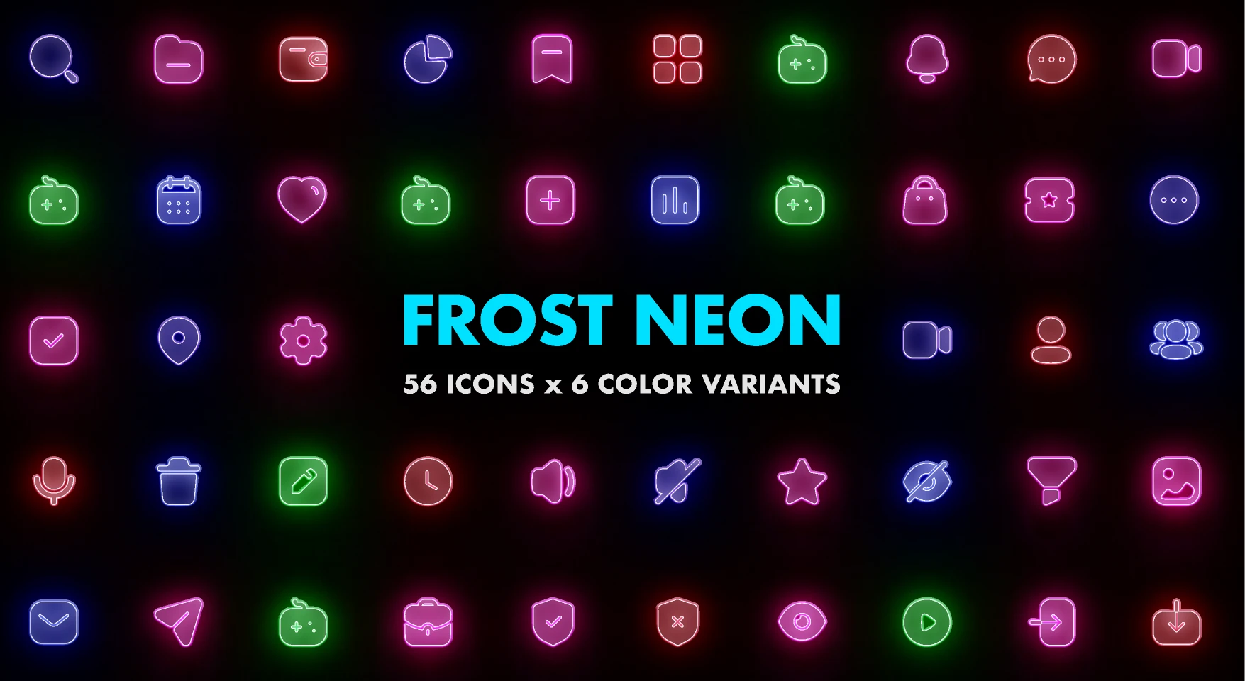 FrostNeon Icons for Figma and Adobe XD