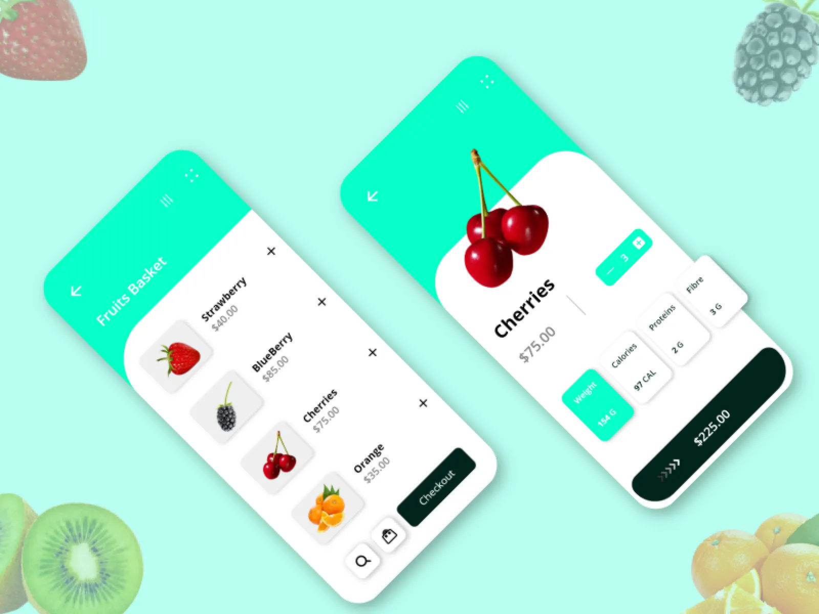 Fruits Delivery App  - Free Figma Template
