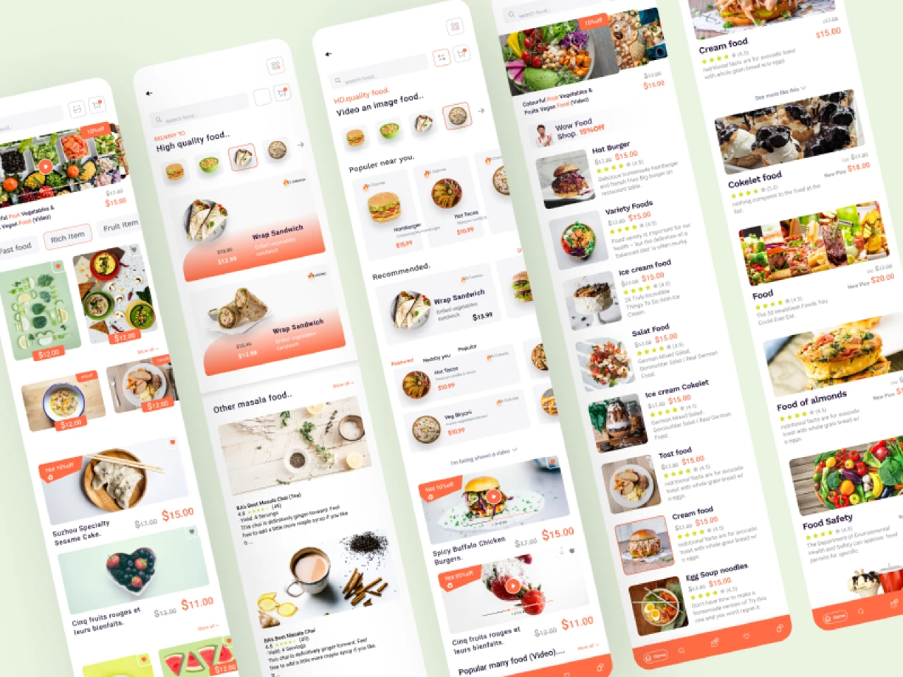 Full E-commence Food App Design for Figma and Adobe XD