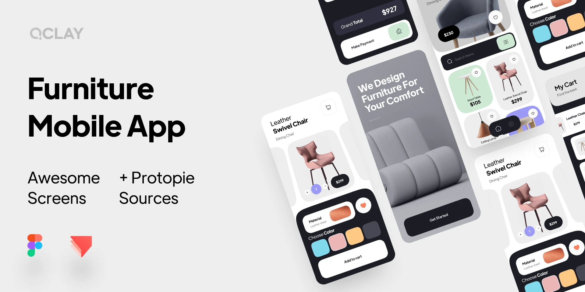 Furniture App UI UX for Figma and Adobe XD