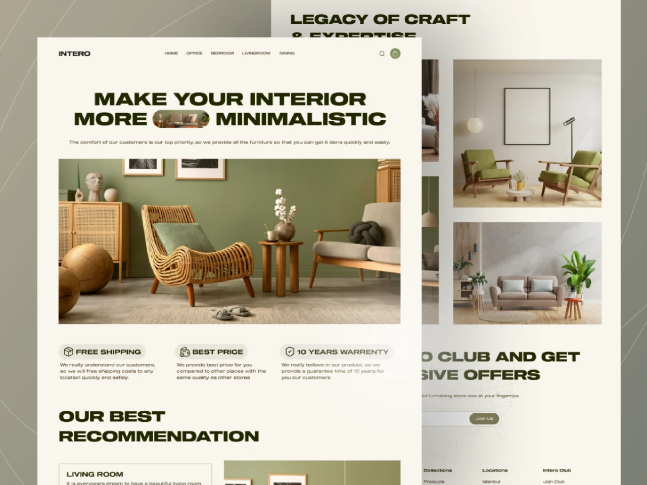 Furniture E-commerce Website Landing Page for Figma and Adobe XD