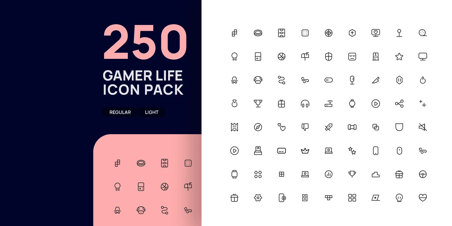 Gamer Life Icon Pack for Figma and Adobe XD