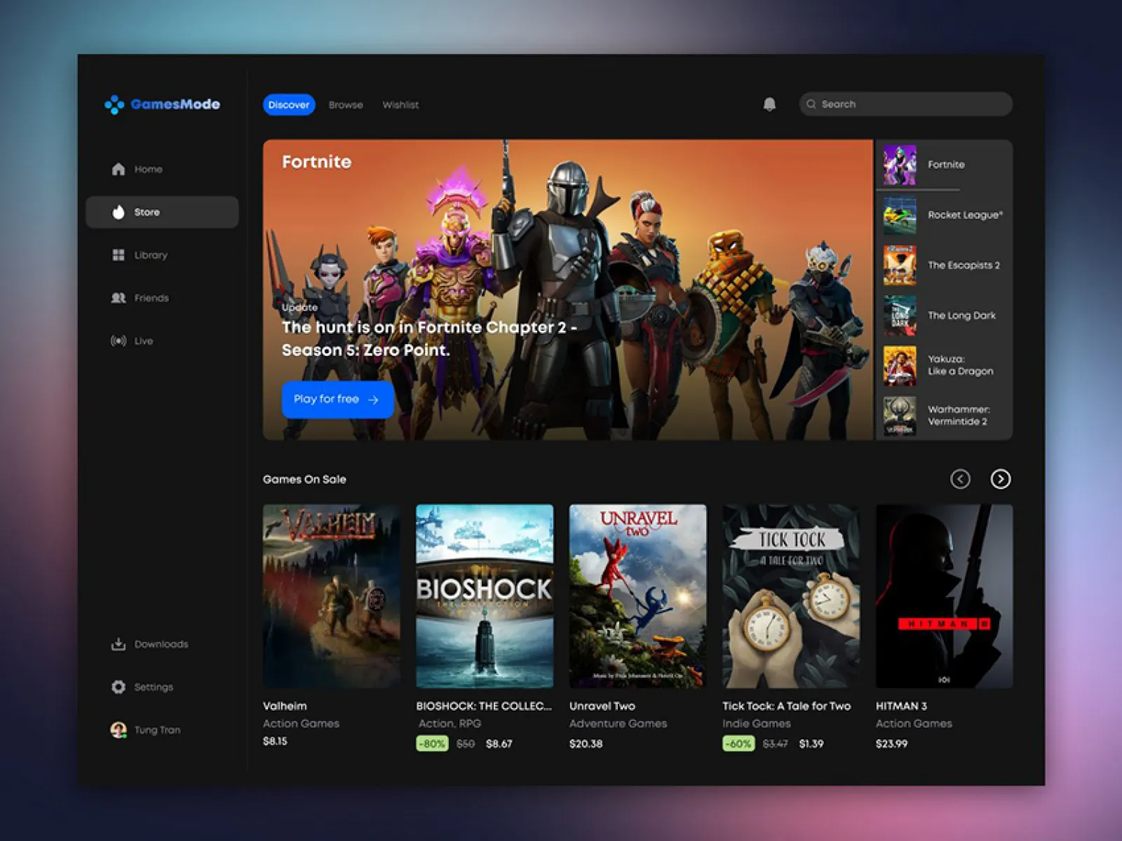 Games Dashboard UI Kit  - Free Figma Template