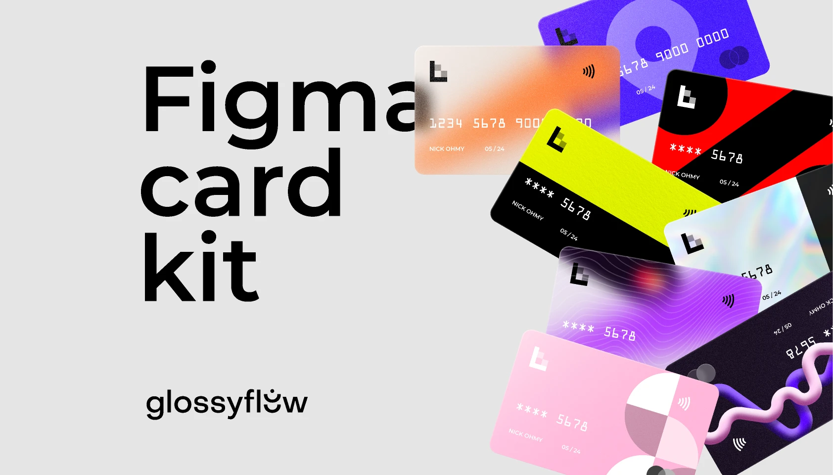 Glossy Bank Card Kit for Figma and Adobe XD
