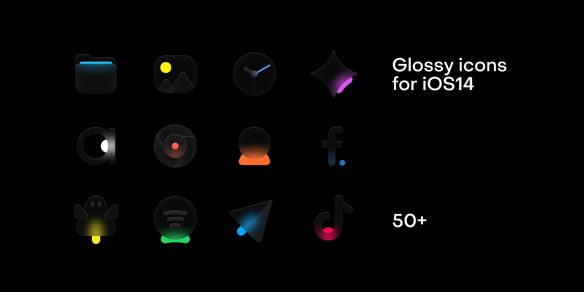 Glossy icons for iOS14 for Figma and Adobe XD