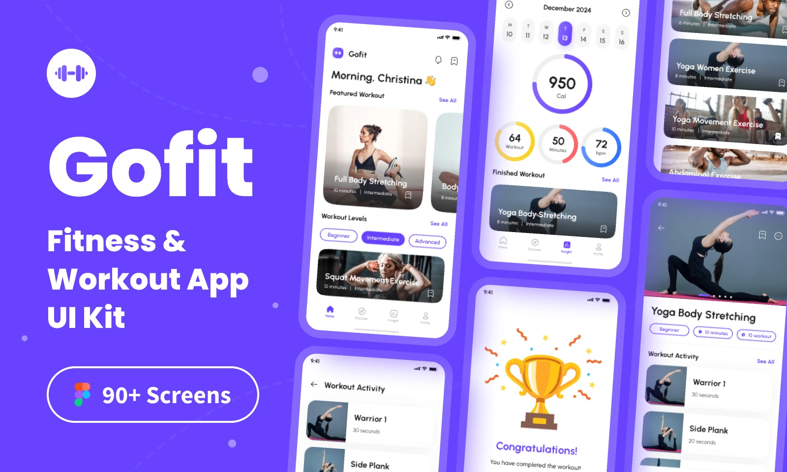 Gofit - Fitness & Workout App UI Kit for Figma and Adobe XD