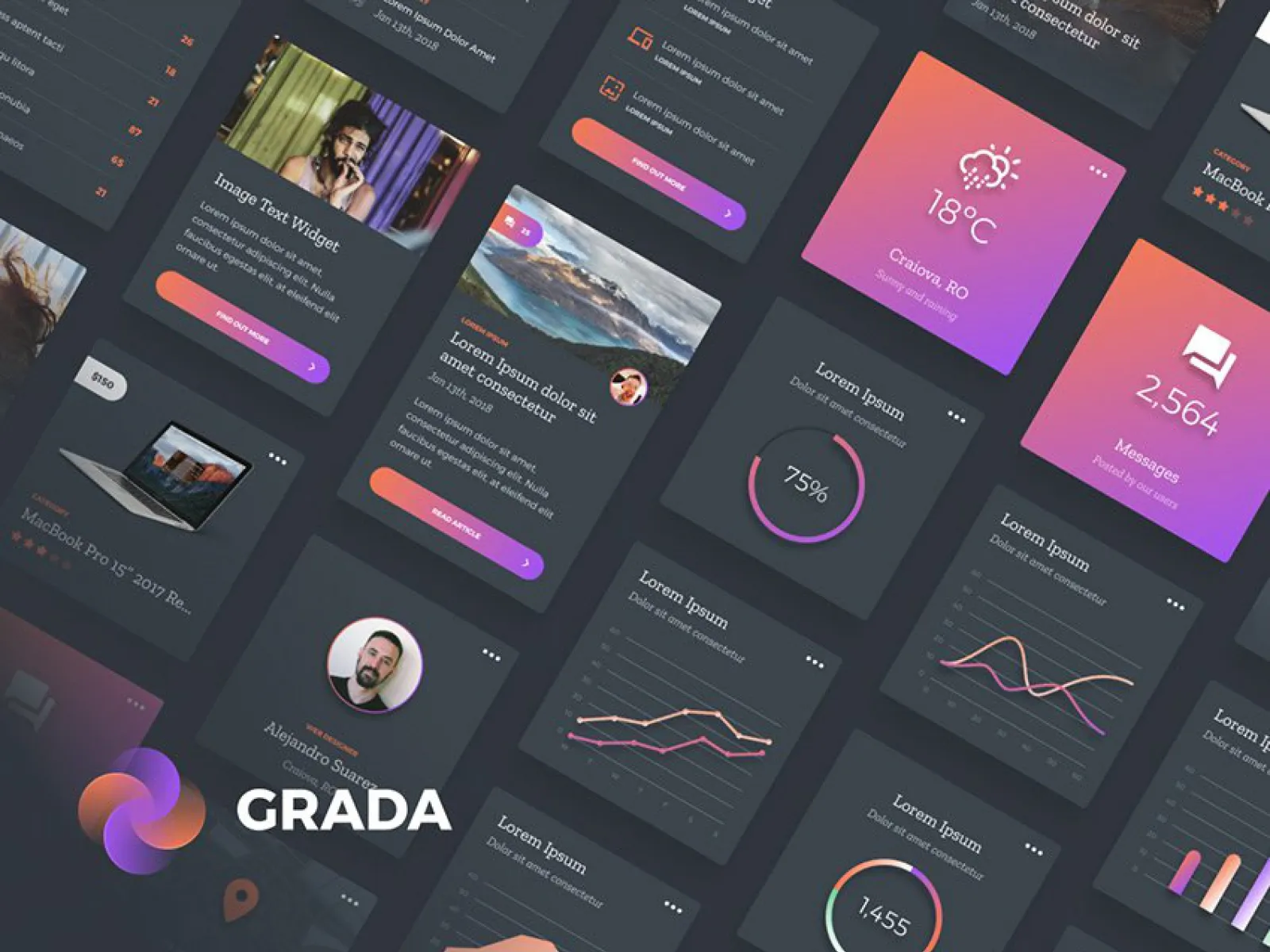 Grada Free Web Template  - Free Figma Template