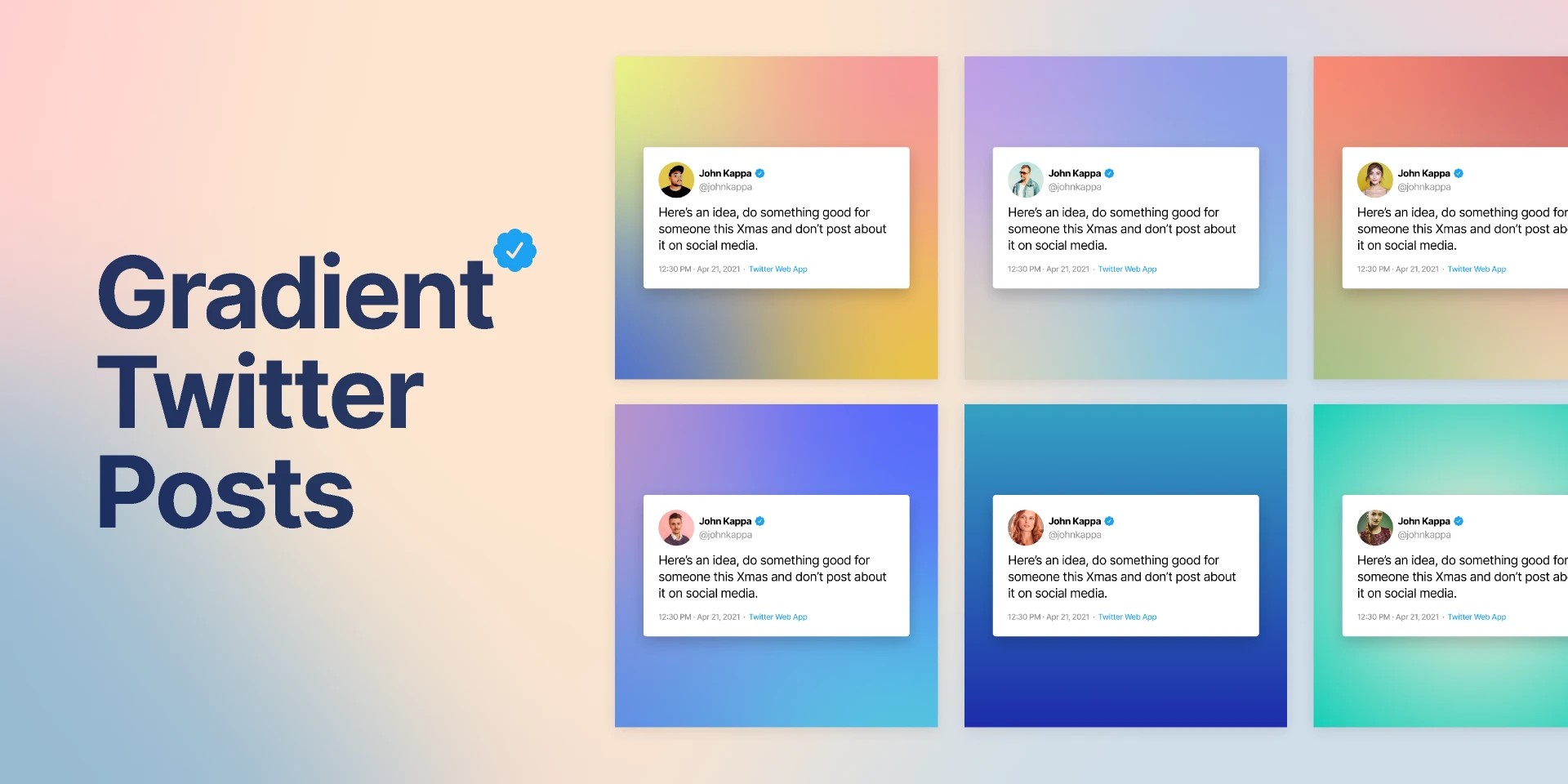 Gradient Twitter Posts for Figma and Adobe XD