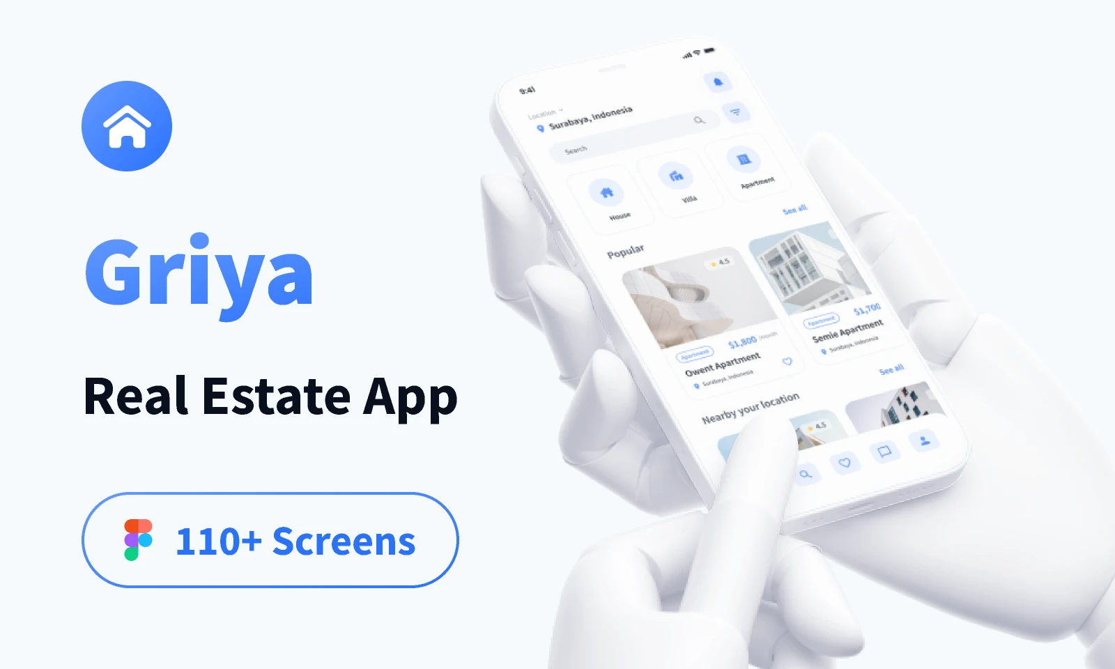 Griya - Real Estate App UI Kit for Figma and Adobe XD