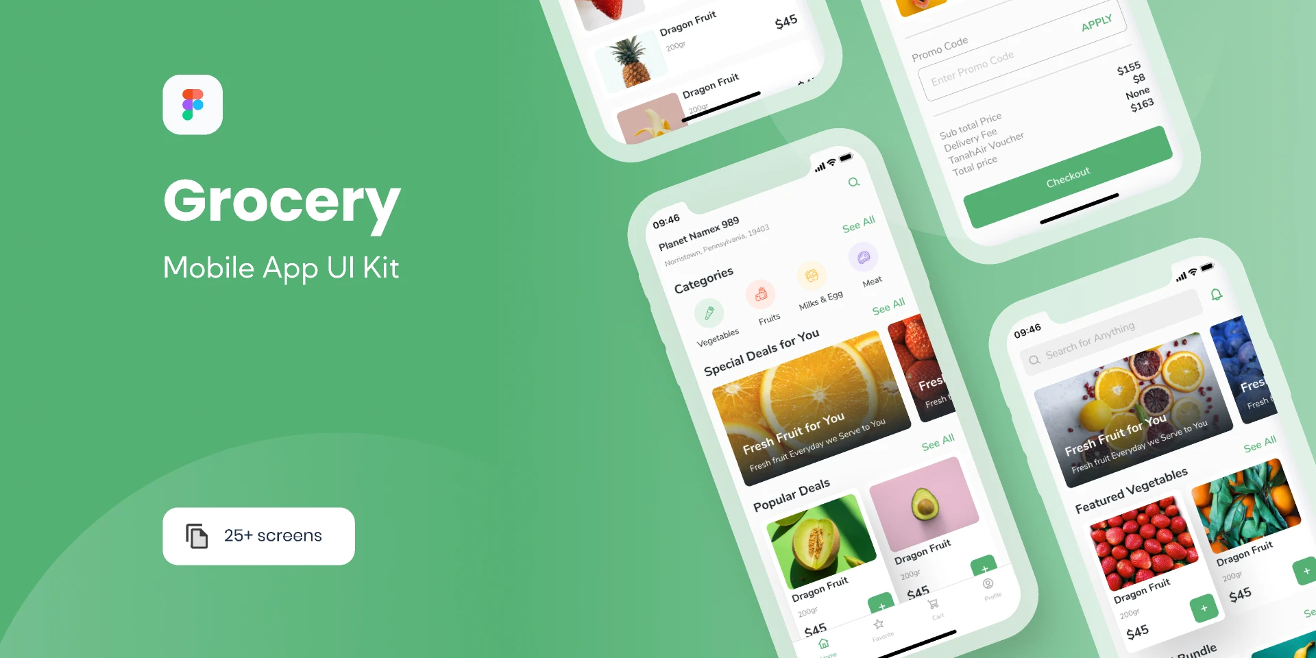 Grocery E-commerce UI Kit for Figma and Adobe XD