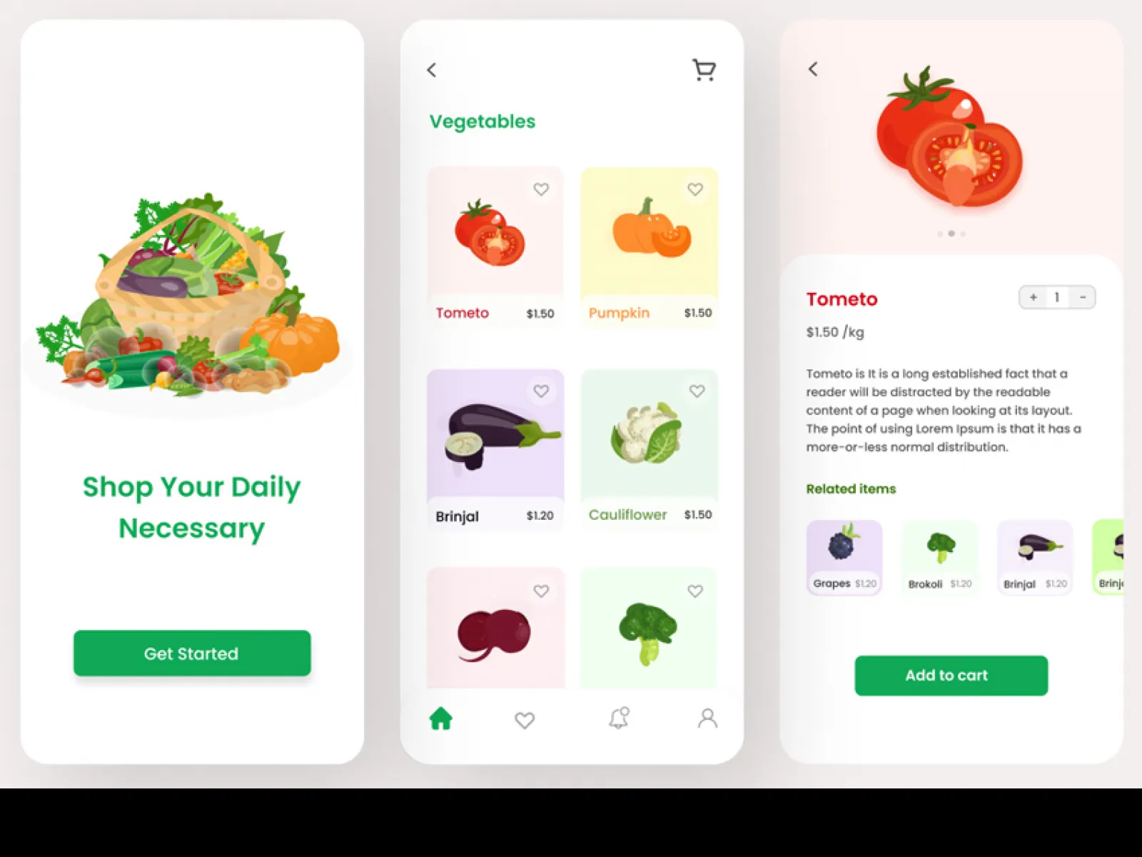 Grocery Shop App Design  - Free Figma Template