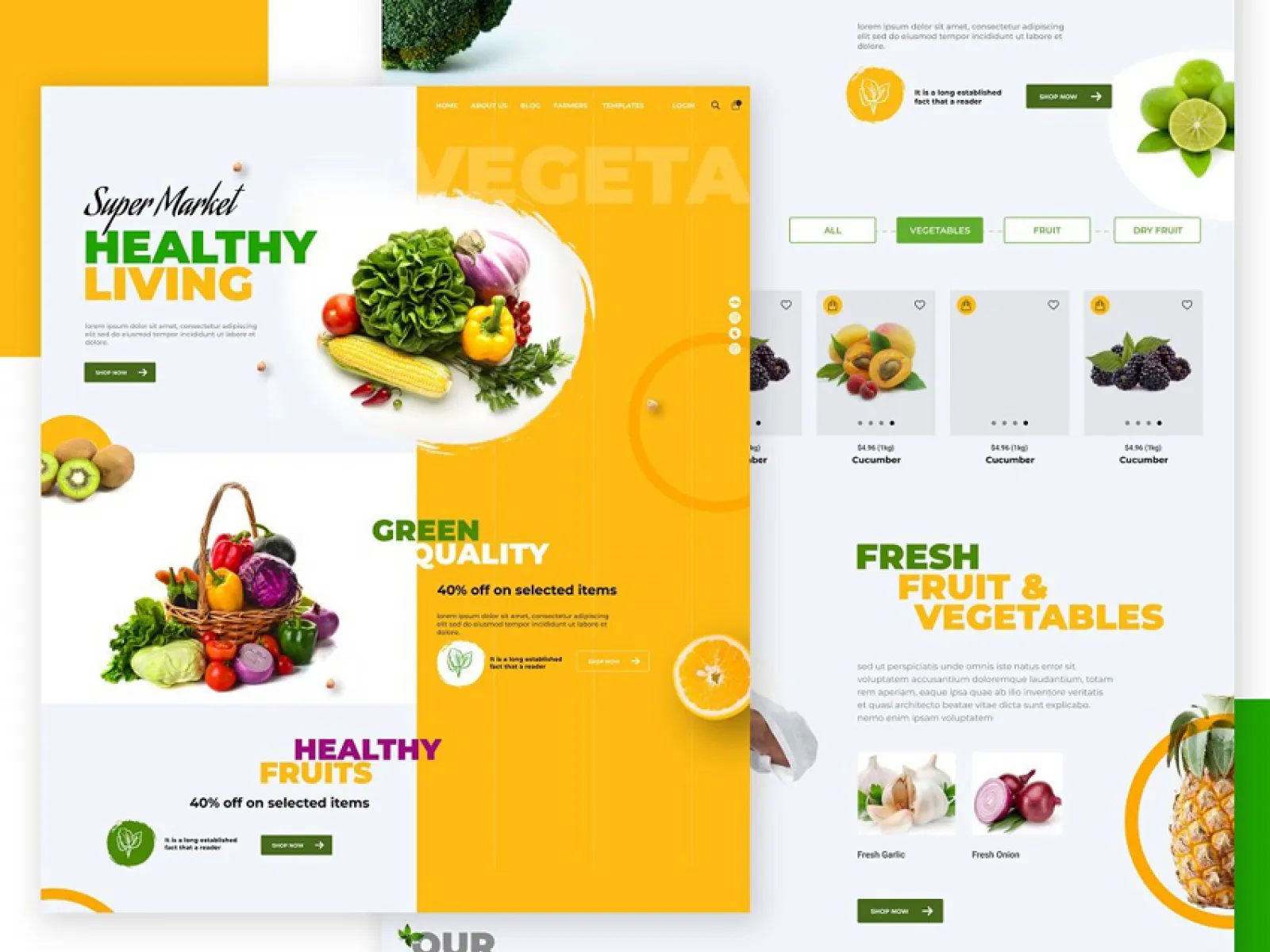 Grocery Shop Web Design  - Free Figma Template