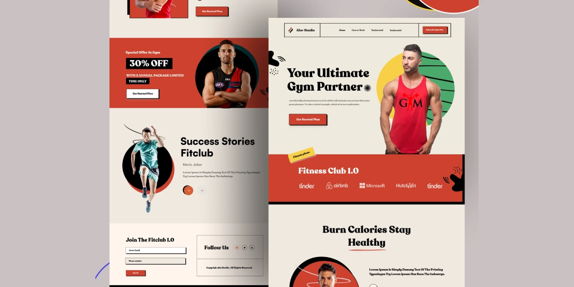 Gym : Fitness landing page for Figma and Adobe XD