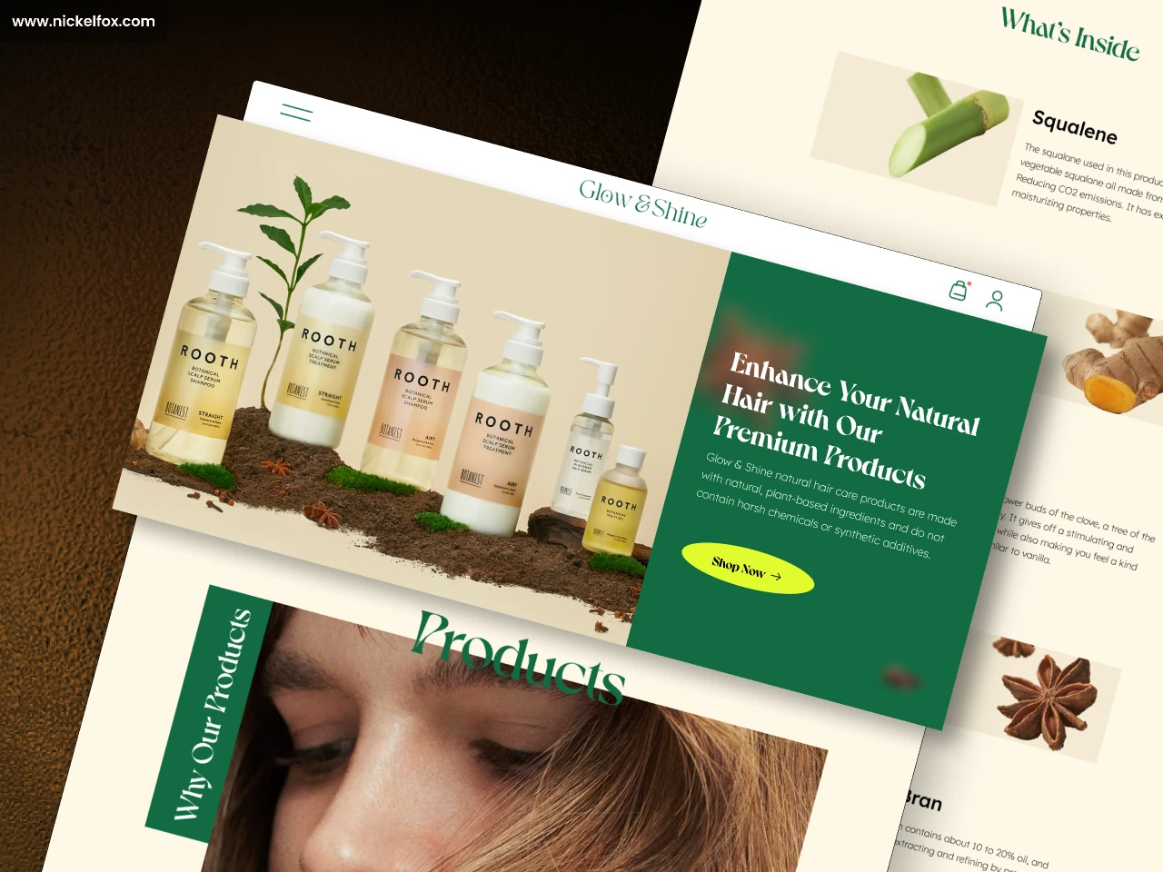 Hair Care Product - Landing Page for Figma and Adobe XD