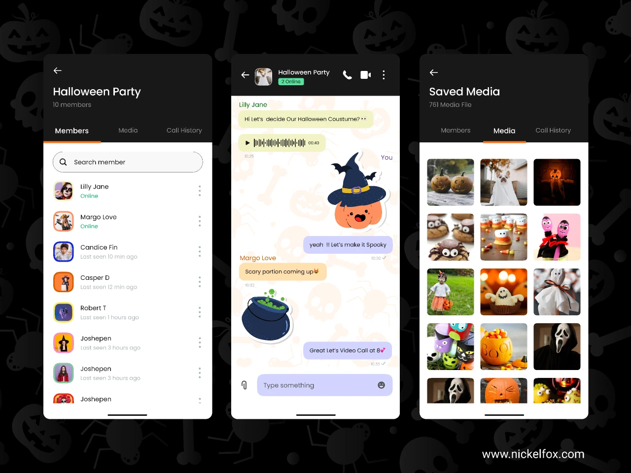 Halloween Chat Room for Figma and Adobe XD