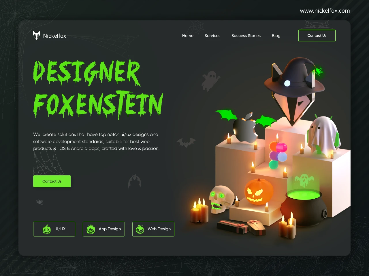 Halloween Web Page Concept | Hero Section Design Agency for Figma and Adobe XD